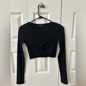Black True Bliss Long sleeve CROPPED, from Whitefox Boutique